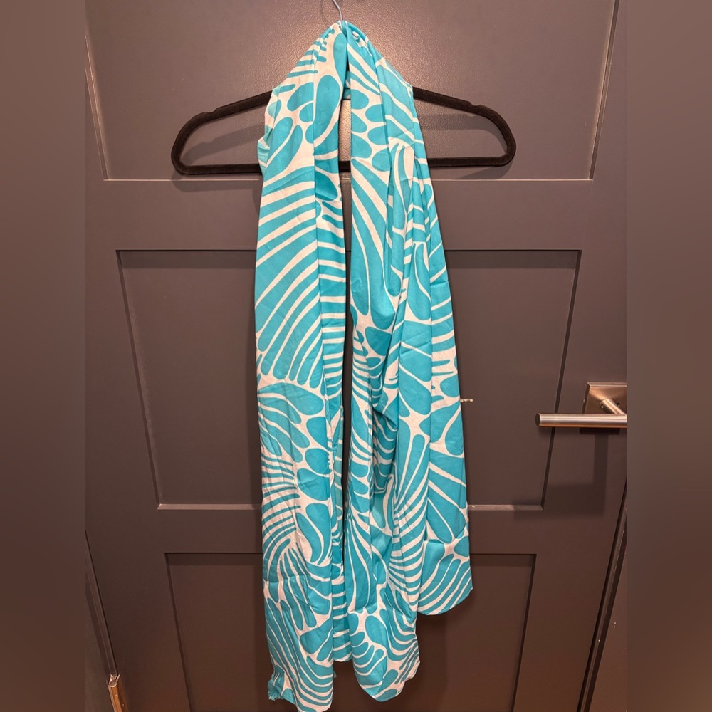 Kate Spade Blue and White Striped Scarf